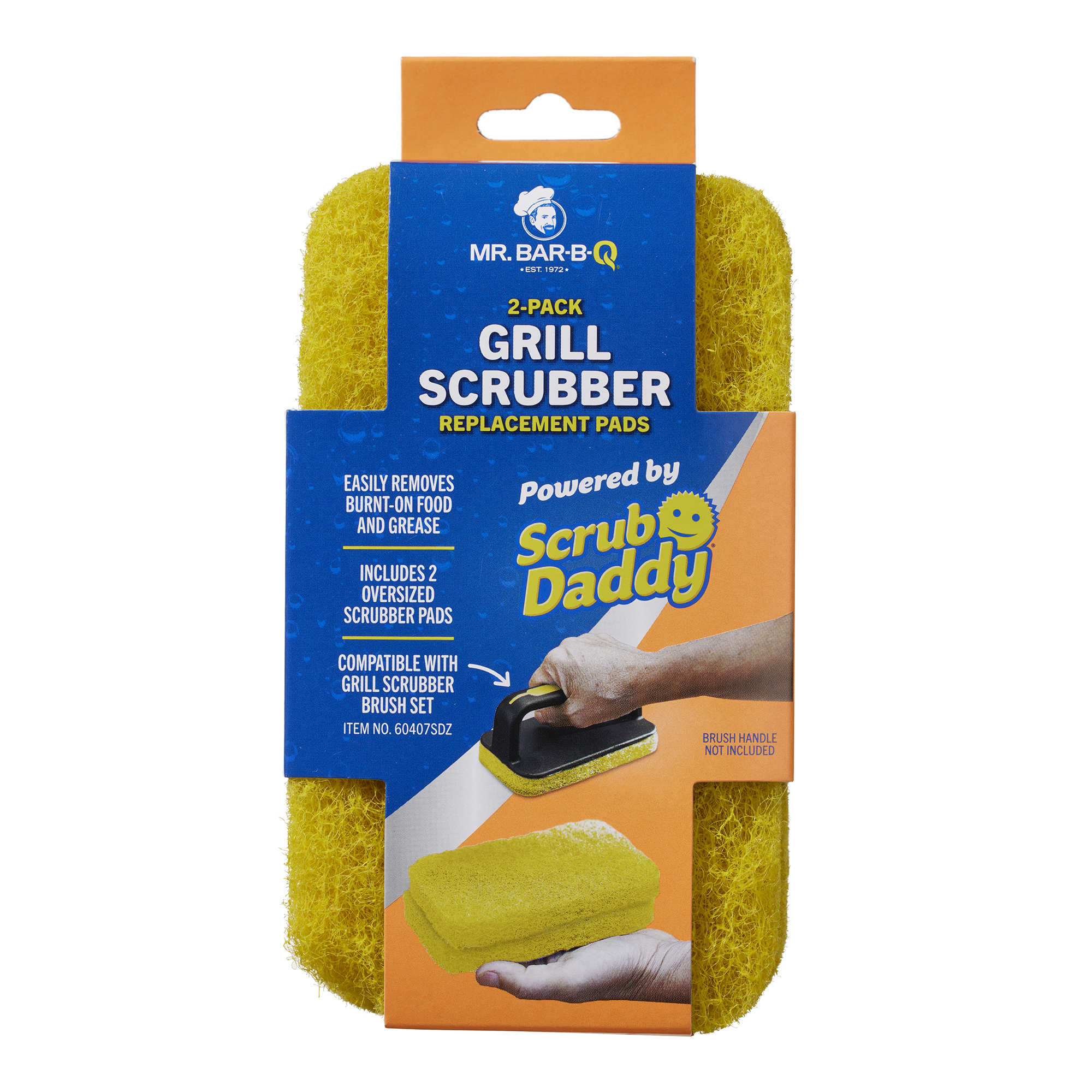 Mr. Bar-B-Q Scrub Daddy Replaceable Griddle Scrub Pads — 2-Pack, Abrasive Surface, Model# 60409SDZ